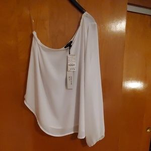 White one shoulder blouse